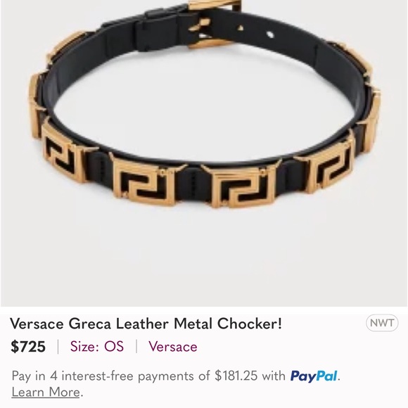 NWT Versace Greca Leather Metal Chocker! - Picture 6 of 15